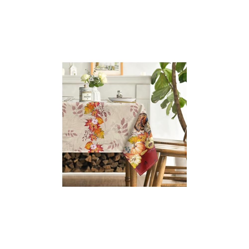 Thanksgiving Tablecloth 60×84 Inch Rectangular, Holiday Decor