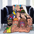 [Cozy Wrestling Flannel Blanket] Soft, Warm Wrestling-Themed Flannel Blanket - Cozy Throw for Couch, Office, Bed, Camping & Travel - Versatile All-Season Gift, Charming Anime Style Skin-friendly, lightweight and soft